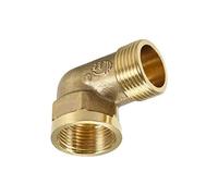 MACHSWON 1Pcs Brass Pipe Fitting 90 Degree Elbow - G3/4 Male to G3/4 Female, Leak-Proof Threaded Connector for Plumbing & HVAC