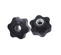 MACHSWON 1pcs M8 Thru Hole Star Knobs Nuts for Lathe Machine Mechanical Equipment Instrument and Apparatus Industry Equipment Plum Hex Shaped Grips Clamping Knob, Head Dia 48