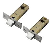 MACHSWON 2 Pcs 45mm Flat Tubular Mortice Latch Stainless Steel Door Latch Sprung Lever Door Handles