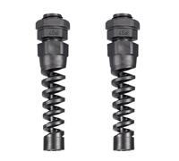 MACHSWON 2 Pcs PG7 Cable Gland 3-6.5mm Wire Hole Waterproof Nylon Connector with Bend Protection and Locknut