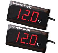 MACHSWON 2 Pieces Red Light DC 4-28V Car Digital Voltmeter 12V Voltage Meter Car Audio Gauge LED Display 12V Meter Waterproof Voltage Gauge Meter for Car Motorcycle