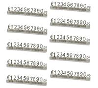 MACHSWON 20 PCS Digital Price Tag 3D Metal Shelving Adjustable EUR € Price Cube Kit for Shop Display Jewelry Watch Shop Office Display Pricemarker Labels Silver