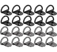 MACHSWON 20pcs D Shape Tie Down Rings Tow Hook for Car Truck Trailer Cargo RV Boats Tie Down Anchors Lashing Rings Titanium Tone Black