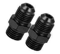 MACHSWON 2pcs 6AN Male to M14 x 1.5mm Male Metric Thread Fitting Adapter Flare Union Coupler Fuel Oil Line Hose End Aluminum Alloy Fitting Adapter Aluminum Straight Black for Car