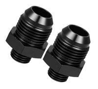 MACHSWON 2pcs Black 10AN Male to M14 x 1.5mm Male Metric Thread Fitting Adapter Flare Union Coupler Fuel Oil Line Hose End Aluminum Alloy Fitting Adapter Aluminum Straight Black for Car