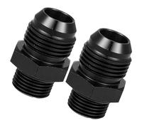 MACHSWON 2Pcs Black 10AN Male to M18 x 1.5mm Male Metric Thread Fitting Adapter Flare Union Coupler Fuel Oil Line Hose End Aluminum Alloy Fitting Adapter Aluminum Straight Black for Car