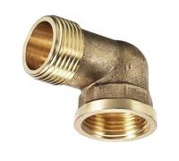 MACHSWON 2Pcs Brass Pipe Fitting 90 Degree Elbow - 3/4 BSPP Male to 3/4 BSPP Female, Leak-Proof Threaded Connector for Plumbing & HVAC
