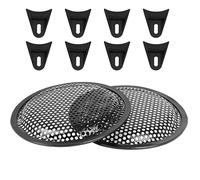 MACHSWON 2pcs Car Universal Audio Speaker Subwoofer Metal Waffle Grill Cover Protector with Rubber Edge and Clips 8 Inch