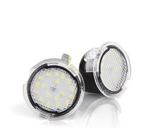 MACHSWON 2pcs Full LED Side Mirror Puddle Light Assembly with 6000K Xenon White Replacement Fit for Ford F-150 Expedition Explorer Edge Flex Fusion Taurus X