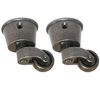 MACHSWON 2PCS Polished Antique Cup Type Casters Solid Brass High Load Capacity Universal Furniture Castors for Furniture Suits Beds Armchairs Brown