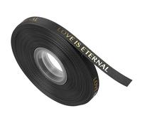 MACHSWON 3/8 Inch Thin Love is Eternal Satin Ribbon 50 Yard Black Ribbons for Gift Wrapping Bouquet Valentine Wedding Party Decoration
