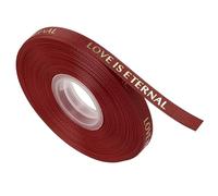 MACHSWON 3/8 Inch Thin Love is Eternal Satin Ribbon 50 Yard Burgundy Ribbons for Gift Wrapping Bouquet Valentine Wedding Party Decoration
