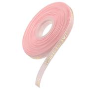 MACHSWON 3/8 Inch Thin Love is Eternal Satin Ribbon 50 Yard Pink Ribbons for Gift Wrapping Bouquet Valentine Wedding Party Decoration