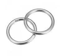 MACHSWON 316 Stainless Steel Welded O Ring 40mm(1.57") ID 8mm Thickness for Hand Bag Webbing Strap Purse Dog Collars Belts DIY Projects- 2pcs