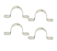 MACHSWON 4 PCS Pipe Strap Clamp 200mm 304 Stainless Steel Pipe Clips U Shaped Pipe Straps Saddle Clip Two Hole Tube Strap Tension Clips U-Tube Ring Hose Clamp