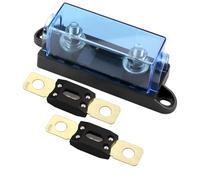 MACHSWON 400A 1-Way MEGA/AMG Fuse Holder, Bolt Down M8 5/16" for High Current Protection in Inverters, Car au-dio, and Battery Systems (2 Pack 400A Fuses)