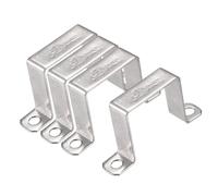 MACHSWON 48 x 52mm U Shaped Strut Connector Bracket 304 Stainless Steel Square Pipe Clamp for Door Closed Bar Holder 4pcs