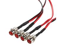 MACHSWON 4Pcs LED Indicator Light Panel Pilot Dash Warning Light 12V 8mm Car Van Trucks Boat Red