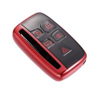 MACHSWON 5 Button Car Key Fob Cover Remote Key Fob Case Red for Range Rover Evoque Velar Discovery LR4 for Land Rover Sport for Jaguar XF XJ XE F-PACE F-Type