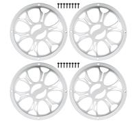 MACHSWON 5 Inch Speaker Grill Cover Kit, Round ABS Subwoofer Guard for Car Home Audio with Mounting Screws, Silver Black Mesh Decorative Grille - Universal Fit, 4PCS