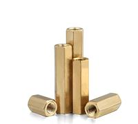 MACHSWON 50 PCS Hexagonal Internal Thread Two-Way Copper Column M2*40mm Hex Brass Spacer Standoff Screw Nut Threaded Hexagon Pillar Copper Column