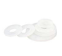 MACHSWON 50 PCS White Nylon Flat Gasket M16 ID 30mm OD 3mm Thick Plastic Washers Rings Grommets PA66 Nylon Washer Insulating Plastic Washer