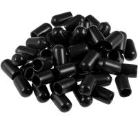 MACHSWON 50pcs Rubber End Caps 7.5mm ID, Vinyl Round End Cap Cover Screw Thread Protectors Tube Bolt Cap for protection of Screws Tubes Cables Wires, etc