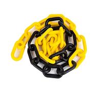 MACHSWON 5m x 6mm Plastic Chain Barrier Link Warning Safety Parking Space Plastic Chain for Decorative Garden Fence Assorted Colours(Yellow and Black)