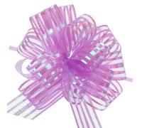 MACHSWON 5pcs 4 Inch Large Organza Pull Bow with Chiffon Ribbon for Baskets Wedding Wrapping（Light Purple）