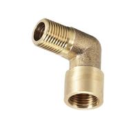 MACHSWON 5Pcs Brass Pipe Fitting 90 Degree Elbow - 1/8 PT Male to 1/8 PT Female, Leak-Proof Threaded Connector for Plumbing & HVAC
