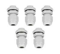 MACHSWON 5Pcs M12 Cable Gland - Durable Threaded Wire Connector with Locknut for 2-5mm Dia Cable Wire, White