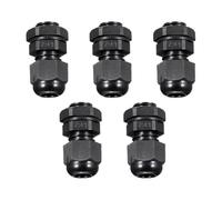 MACHSWON 5Pcs PG7 Cable Gland - Durable Threaded Wire Connector with Locknut for 3-6.5mm Dia Cable Wire, Black