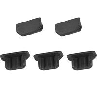 MACHSWON 5Pcs Silicone Micro USB Anti-Dust Cap Cover for Cell Phone, Dustproof Plug Caps, Black