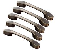 MACHSWON 5PCS Vintage Cabinet Handles Zinc Alloy Antique Bronze Handle Pulls Retro Furniture Door Cupboard Drawer Pull Handles Hole Center 64mm