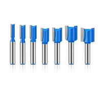 MACHSWON 7 PCS Straight Cut Router Bit Set Milling Cutter Cutting 8mm Shank,6mm 8mm 10mm 12mm 14mm 18mm 20mm Cut Diameter Woodworking Straight Cutting Trimming Cutter Double Flute Grooving Bits