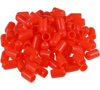 MACHSWON 7mm Rubber End Caps Vinyl Round End Cap Cover End Safety Cover,Red,100pcs