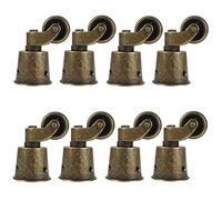 MACHSWON 8PCS Polished Antique Cup Type Casters Solid Brass High Load Capacity Universal Furniture Casters for Furniture Suits Beds Armchairs Bronze
