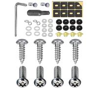 MACHSWON Anti Theft License Plate Screws,Tamper Resistant Licence Plate Kit,for Front Rear Frame Holder Mounting 1/4" Rust Proof Stainless Steel Bolts Fasteners Kit (Silver) 1996-2023