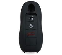 MACHSWON Black Silicone Keyless Entry Car Remote Key Fob Case Cover Protector Key Shell for Porsche Macan Panamera Cayenne