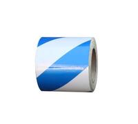 MACHSWON Blue White Safety Warning Tapes 100mmx45.7m Hazard Warning Tape Delimit Tape High Visibility Safety Marker Flexible Adhesive Barrier Ribbon Strong Reflective Sticker Film For Indoor & Outdoor