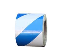 MACHSWON Blue White Safety Warning Tapes 50mmx45.7m Hazard Warning Tape Delimit Tape High Visibility Safety Marker Flexible Adhesive Barrier Ribbon Strong Reflective Sticker Film For Indoor & Outdoor