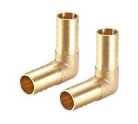 MACHSWON Brass Hose Connector 14mm Metal Double Ended 90 Degree Right Angle Copper Pagoda Joint Pipe Hose Air Fuel Hose Joiner Water Pipe Gas Tubing Hose Fitting 2pcs