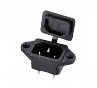 MACHSWON C14 Inlet Module Plug Power Connector Socket, AC250V 10A 3 Pins IEC Panel Mount Plug Adapter with cover,1pcs