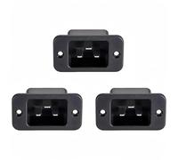 MACHSWON C20 Inlet Module Plug Power Connector Straight, AC250V 16A 3 Pins IEC Panel Mount Plug Adapter,3pcs