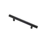 MACHSWON Cabinet Pull 1 Pack, for Cupboard, Wardrobe, Wine Cabinet, Locker, Drawer, Wooden Case, Aluminum Kitchen Door Handle T Bar Handle, Pull Handle 200mm Length (Hole Centers 128mm), Black