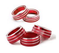 MACHSWON Car 5pcs Aluminum Centre Console AC Air Conditioning Knob for 10th Honda Accord Sedan Sport EX EX-L LX 2018-2021 Sound Volume Cover Trim Red