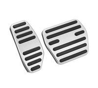 MACHSWON Car Aluminum Alloy Brake and Anti Slip Gas Accelerator Pedal Covers for Nissan Kicks X-Trail Rogue Sport Qashqai Foot Pedal Pads Silver Tone