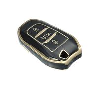 MACHSWON Car Silicone Smart Key Fob Case Cover Black for Peugeot 2008 2020-2021 Key Fob Shell Protector Keyless