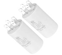 MACHSWON CBB60 2.5uf Run Capacitor,2Pcs AC 450V 4 Pins 50/60Hz Double Insert Cylinder Bottom Motor Start Capacitor for Air Conditioning,Water Pump,Fan 50x30mm