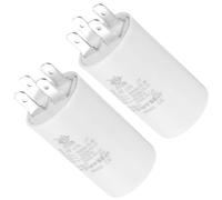 MACHSWON CBB60 2uf Run Capacitor,2Pcs AC 450V 4 Pins 50/60Hz Double Insert Cylinder Bottom Motor Start Capacitor for Air Conditioning,Water Pump,Fan 50x30mm